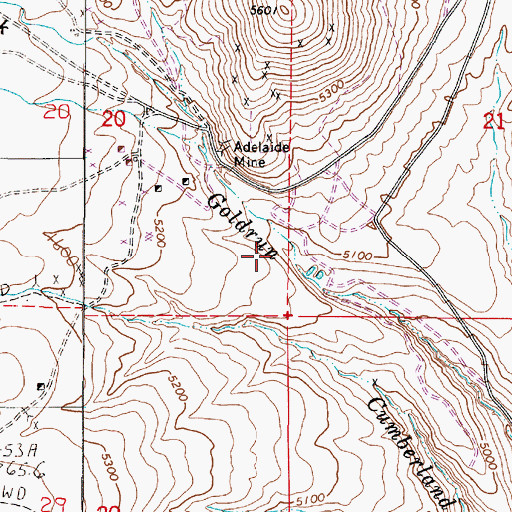Topographic Map of Holts Quartz Mill (historical), NV