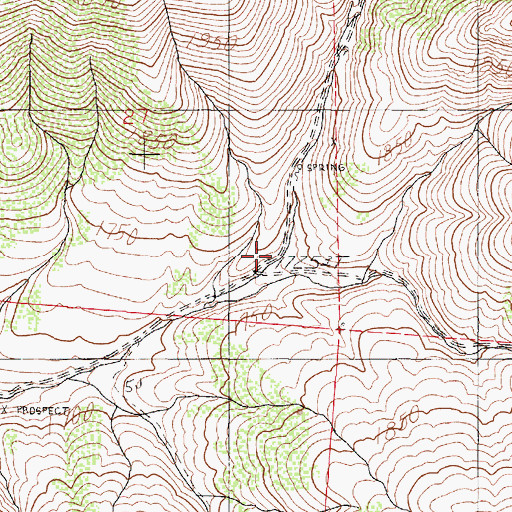 Topographic Map of North Fork Raspberry Caon, NV