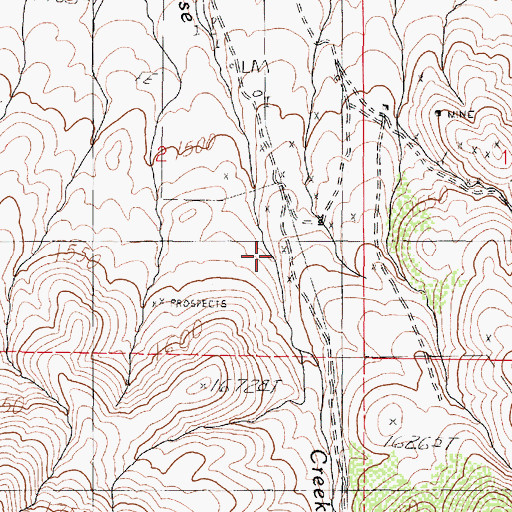 Topographic Map of Osburns Caon, NV