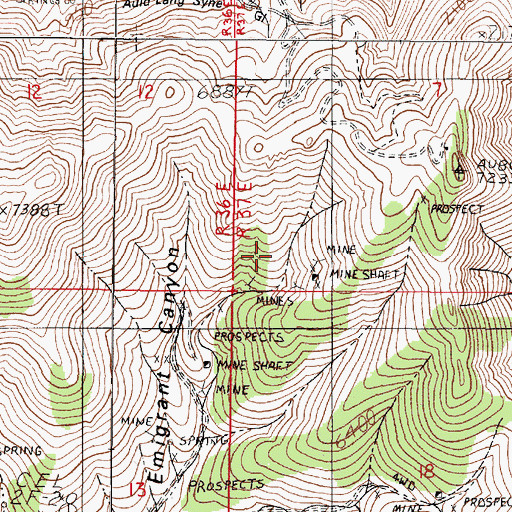 Topographic Map of Eclipse Mine, NV