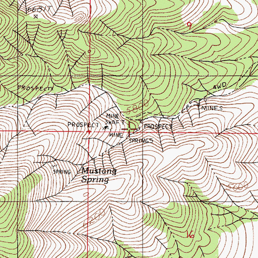 Topographic Map of Floyds Shaft, NV