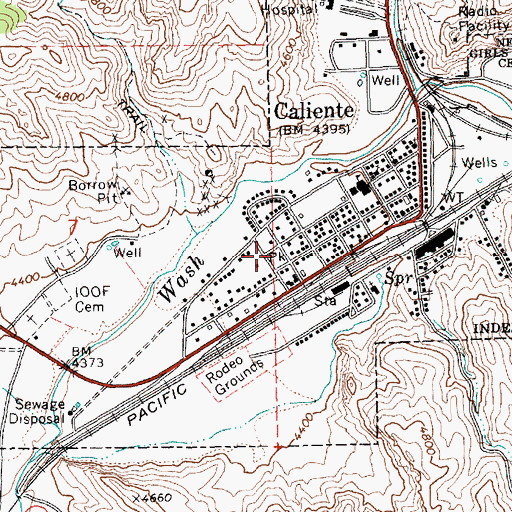 Topographic Map of Rose Memorial Park, NV