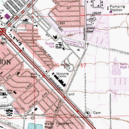 Topographic Map of Henderson City Park, NV