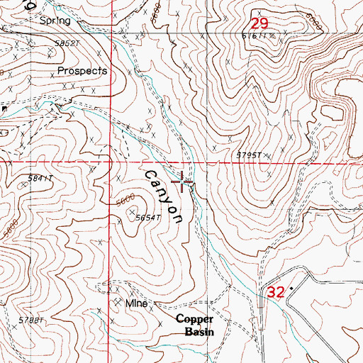 Topographic Map of Little Giant Mill Creek, NV