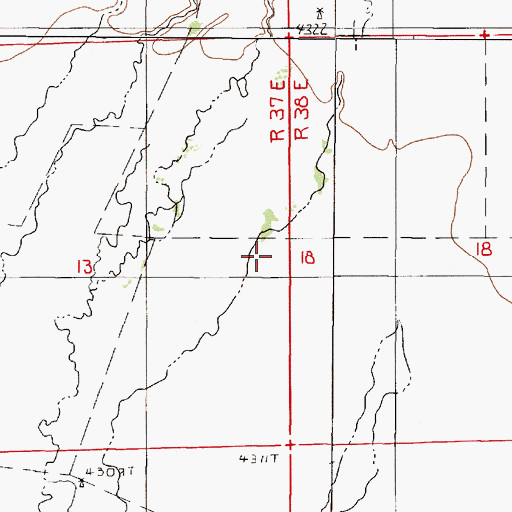 Topographic Map of Twelve Mile Creek, NV