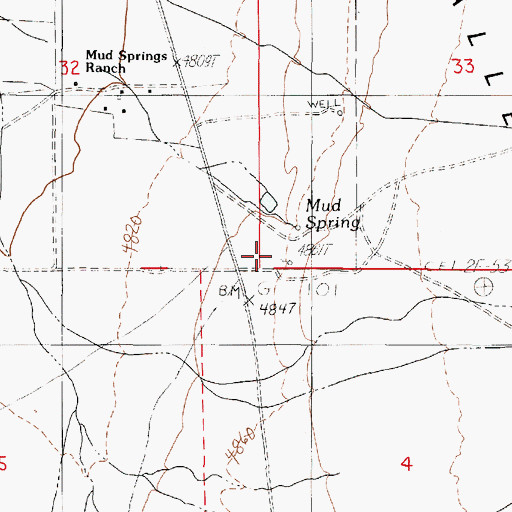 Topographic Map of Pollard Creek, NV