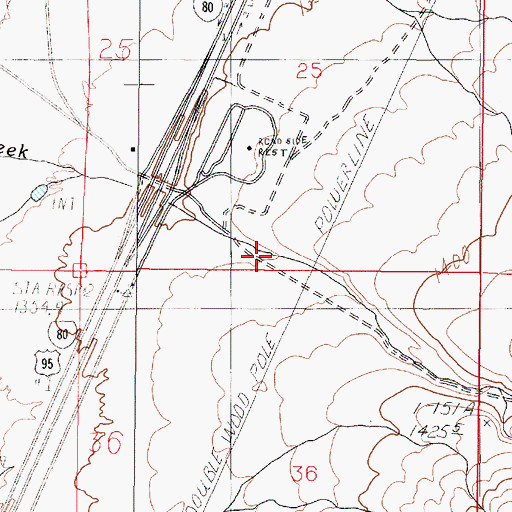 Topographic Map of Raspberry Caon, NV