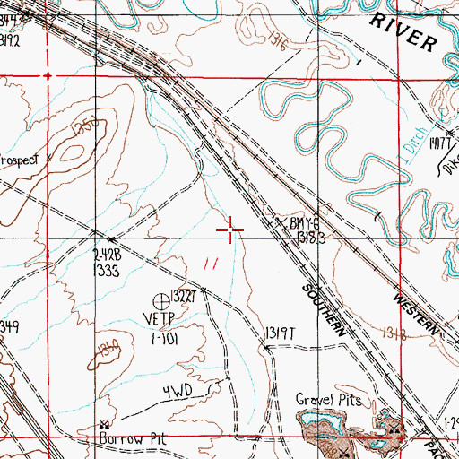 Topographic Map of Humboldt Canal, NV