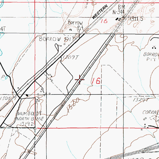 Topographic Map of Harmony Creek, NV