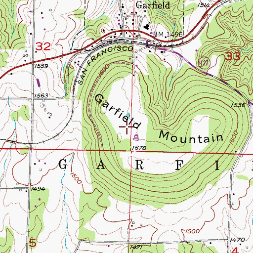 Topographic Map of KISK-FM (Lowell), AR