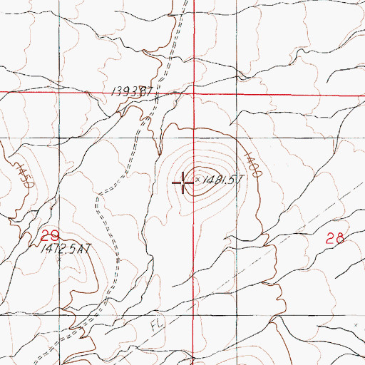 Topographic Map of Squaw Peak, NV