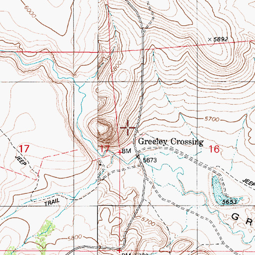 Topographic Map of Greeley Cattleguard, NV