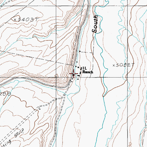 Topographic Map of I L Ranch, NV