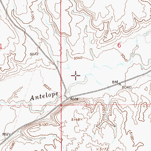 Topographic Map of Antelope Draw, NV