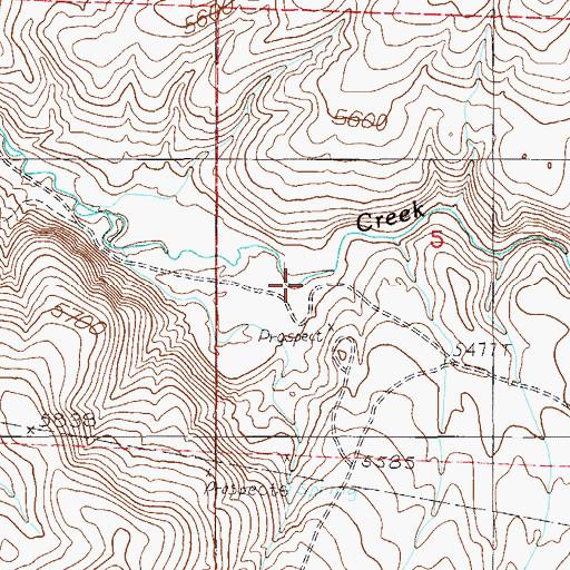 Topographic Map of Mill Town (historical), NV