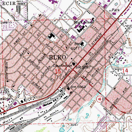 Topographic Map of Ballous Addition, NV