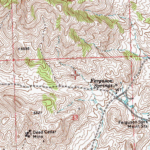 Topographic Map of Ferguson Spring Mining District, NV