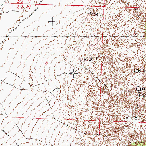 Topographic Map of Pole Canyon, NV