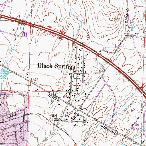 Topographic Map of Grand View Terrace, NV