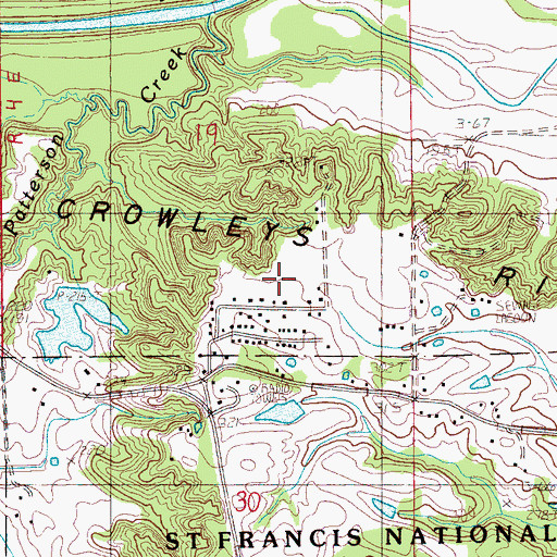 Topographic Map of KVNZ-FM (Marianna), AR