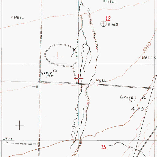 Topographic Map of Bridges Well (historical), NV