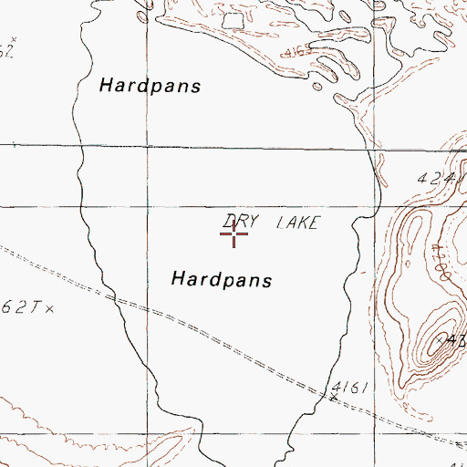 Topographic Map of Hardpans, NV