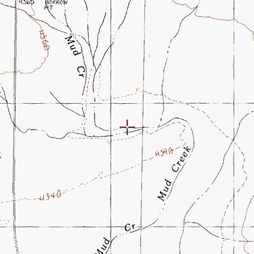 Topographic Map of Mud Creek, NV