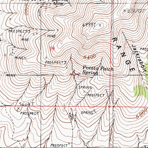 Topographic Map of Potato Patch Spring, NV