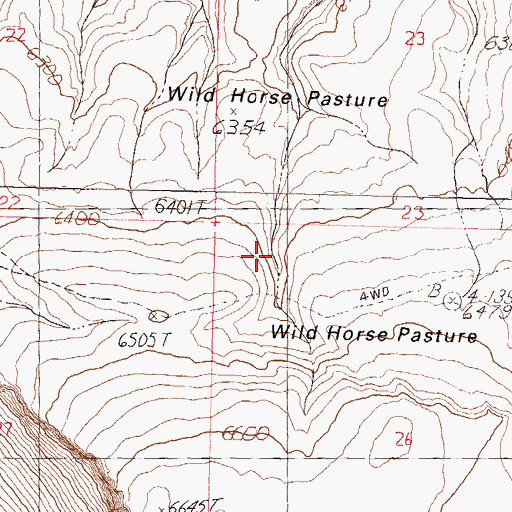 Topographic Map of Wild Horse Pasture, NV