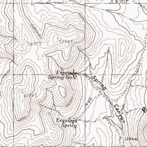Topographic Map of Erquiaga Spring Number Two, NV