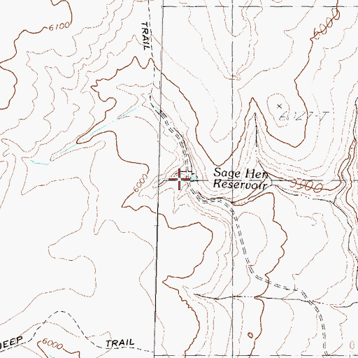 Topographic Map of Sage Hen Reservoir, NV