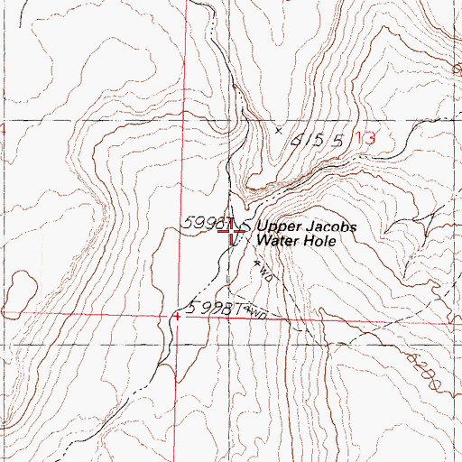 Topographic Map of Upper Jacobs Water Hole, NV