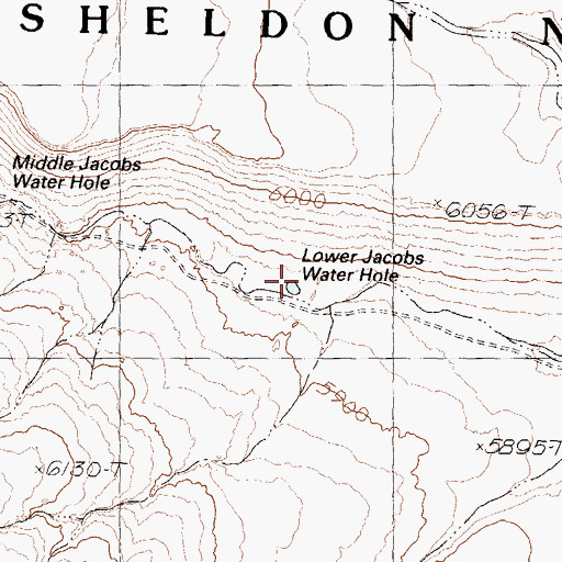 Topographic Map of Lower Jacobs Water Hole, NV