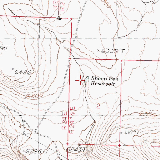 Topographic Map of Sheep Pen Reservoir, NV