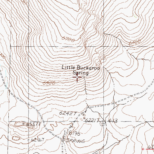 Topographic Map of Little Buckaroo Spring, NV