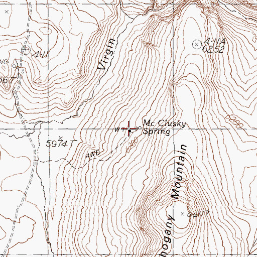 Topographic Map of McClusky Spring, NV