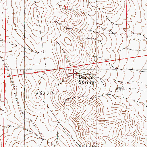 Topographic Map of Dacite Spring, NV