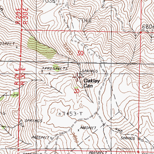 Topographic Map of Oakley Canyon Spring, NV