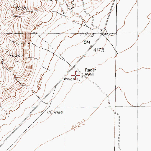 Topographic Map of Radar Well, NV