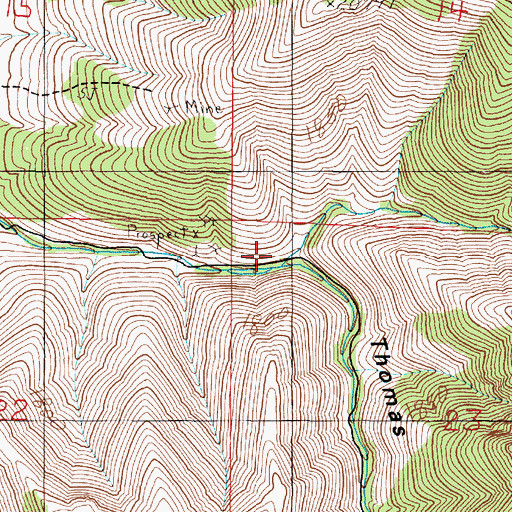 Topographic Map of North Fork Thomas Creek, NV