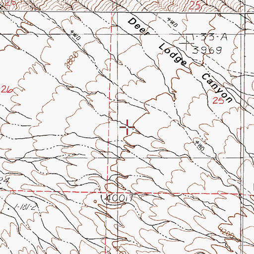 Topographic Map of Willow Creek, NV