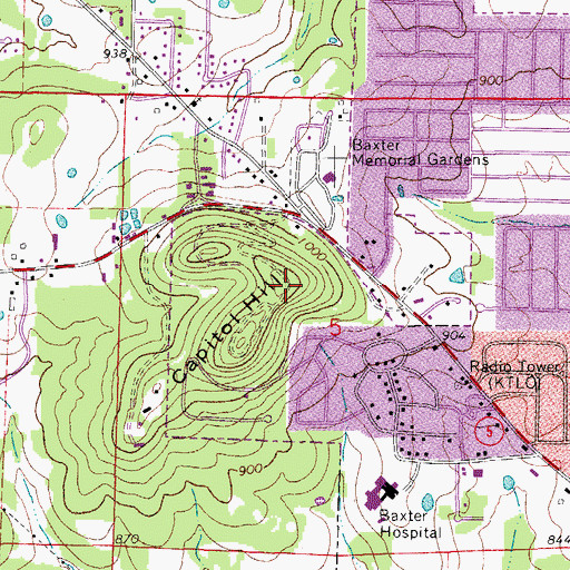 Topographic Map of KPFM-FM (Mountain Home), AR