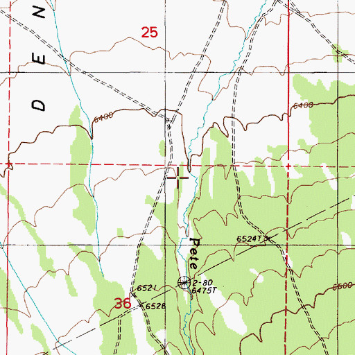 Topographic Map of Pete Hanson Canyon, NV