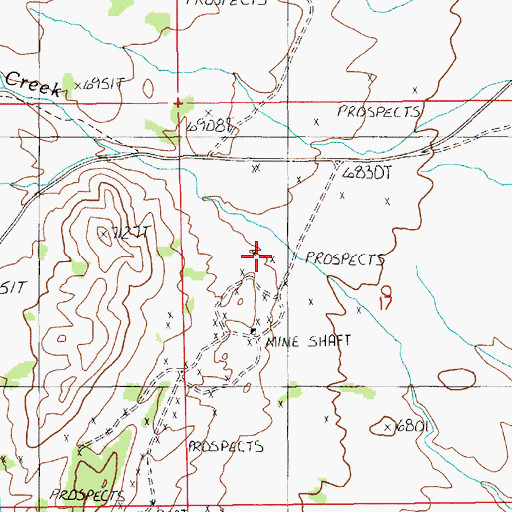 Topographic Map of Cottonwood Canyon, NV