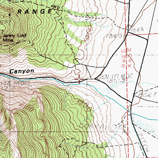 Topographic Map of Georgetta Cabin, NV