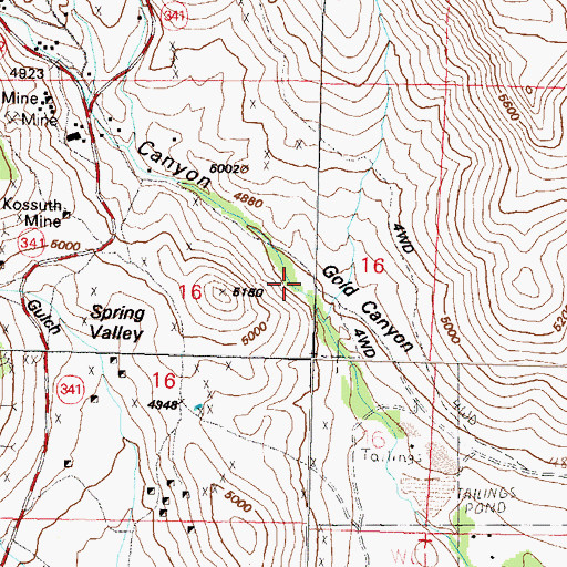 Topographic Map of McDonald Mill (historical), NV