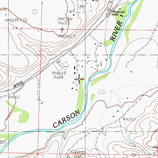 Topographic Map of New Ophir Mill (historical), NV