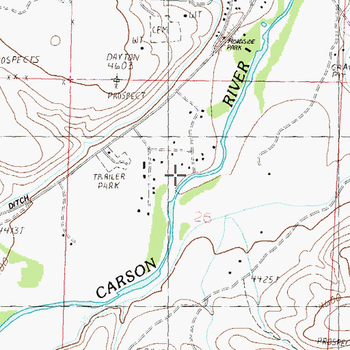 Topographic Map of Woodworth Mill (historical), NV