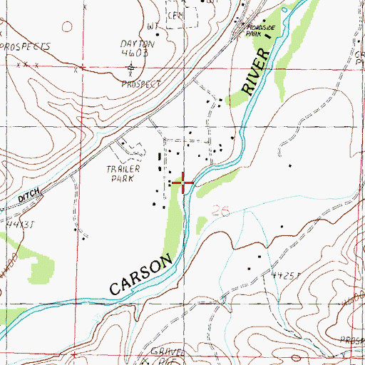 Topographic Map of Sprouls Mill (historical), NV