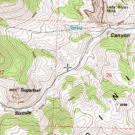 Topographic Map of Fisher Mill (historical), NV